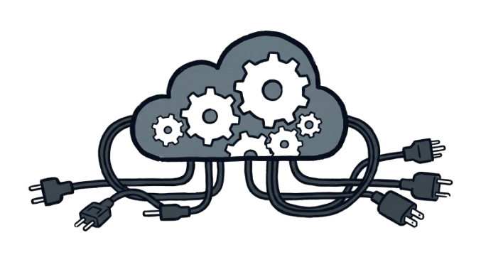 A missing puzzle piece is drawn between two systems.